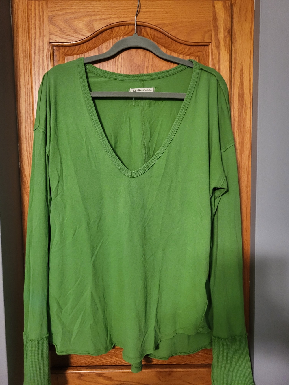 We The Free V-Neck Long Sleeve Top - Green